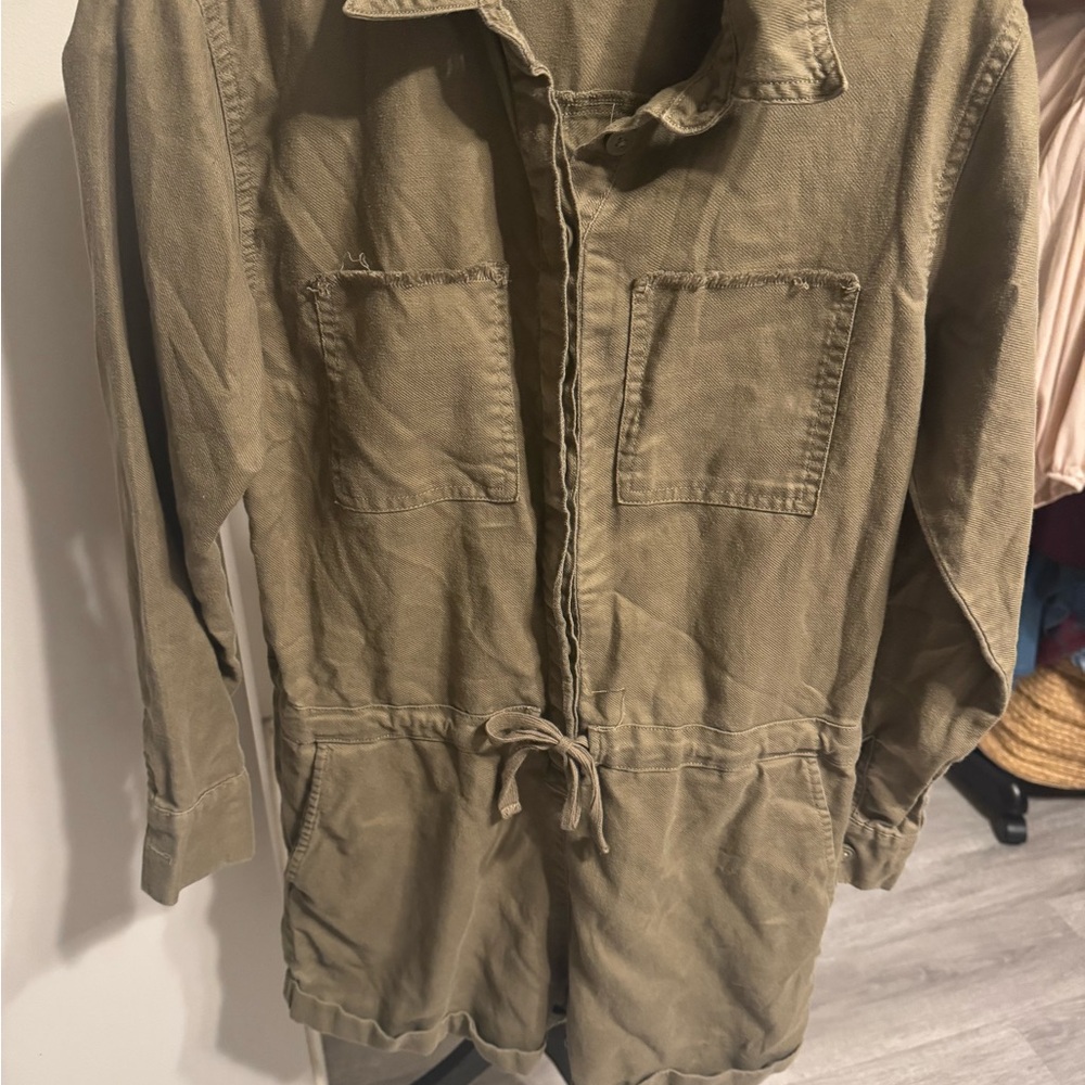 Aerie Khaki Knit romper